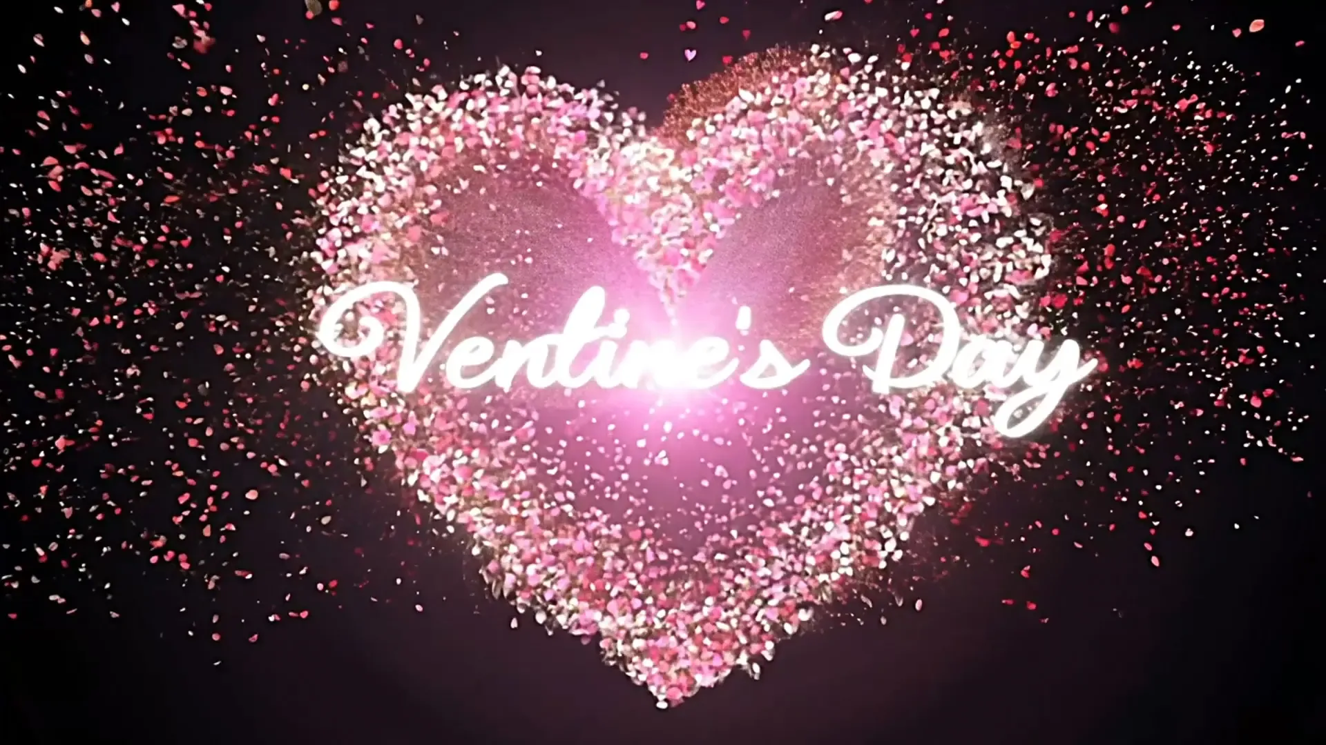 Sparkling Pink Heart Overlay for Valentine's Greetings and Romantic Videos